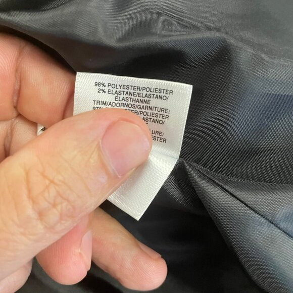 Kasper Womens Open Front Blazer Black/White Print Size 14 Lined - Picture 9 of 9